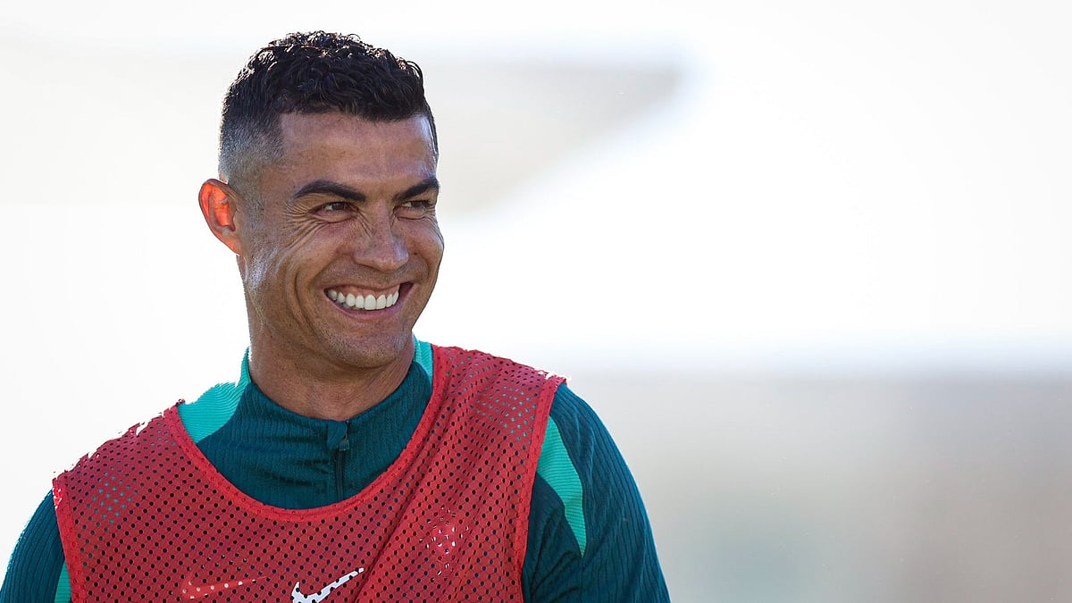 Photo: X | Cristiano Ronaldo : Portuguese football player Cristiano Ronaldo during a practice session.